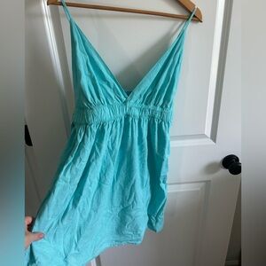 Aerie Linen Blend Side Tie Blue SunDress- Lg